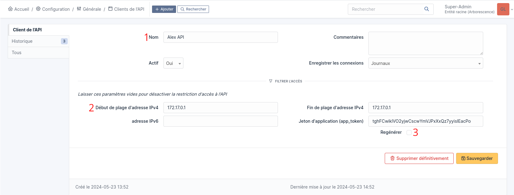 activer l&#39;api
