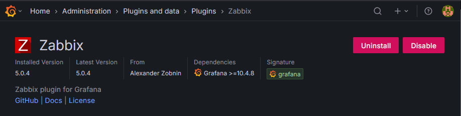 plugin zabbix grafana